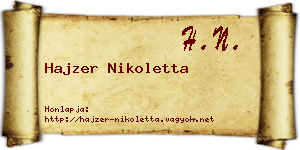Hajzer Nikoletta névjegykártya