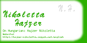 nikoletta hajzer business card